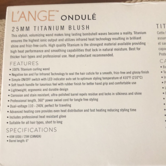 L’Ange Ondule 25 MM Titanium Curling Wand - Picture 10 of 10